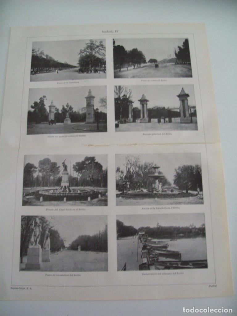 Postcards: LAMINA ESPASA 36463: Paseo de la Castellana e im&aacute;genes del Retiro, Madrid - Varios