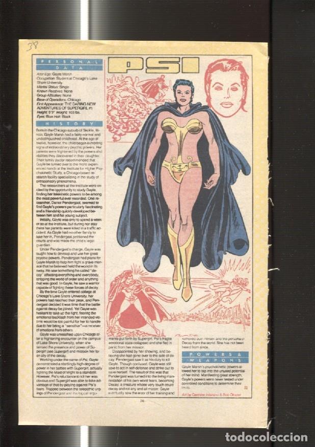 Postkarten: Ficha personaje DC Comics numero 038: Psi y Proty - VARIOS
