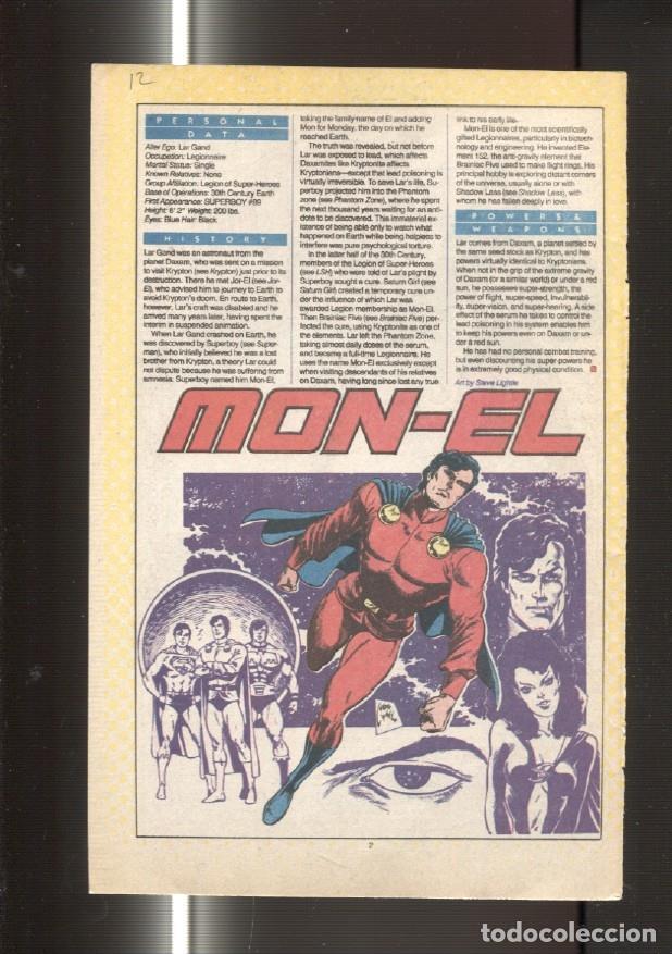 Postkarten: Ficha personaje DC Comics numero 012: Mon-El y Mr. Terrific - VARIOS