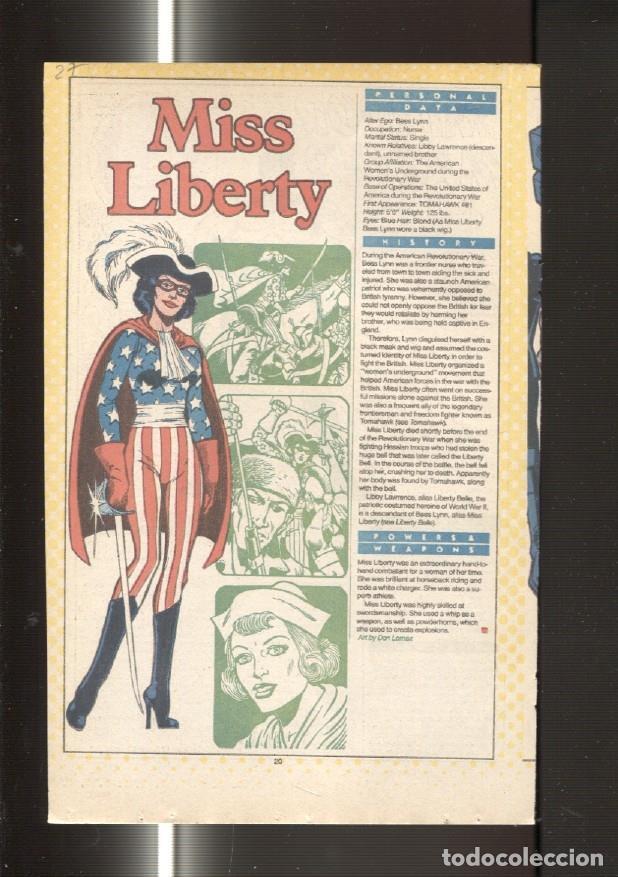 Postkarten: Ficha personaje DC Comics numero 027: Miss Liberty y Mirror Master - VARIOS