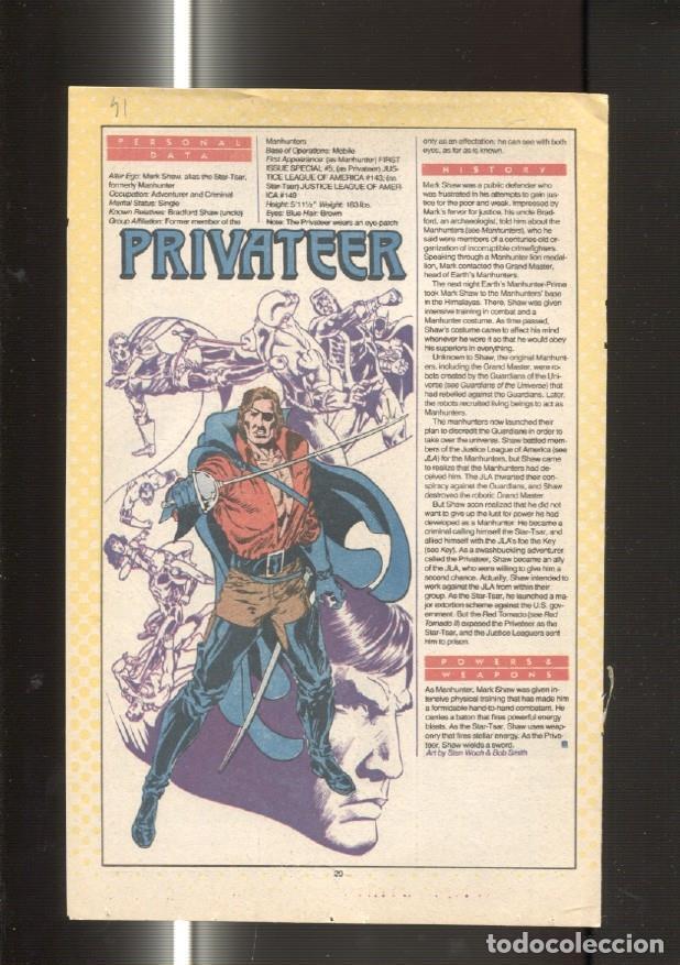 Postkarten: Ficha personaje DC Comics numero 041: Privateer y Prince Ra-Man - VARIOS