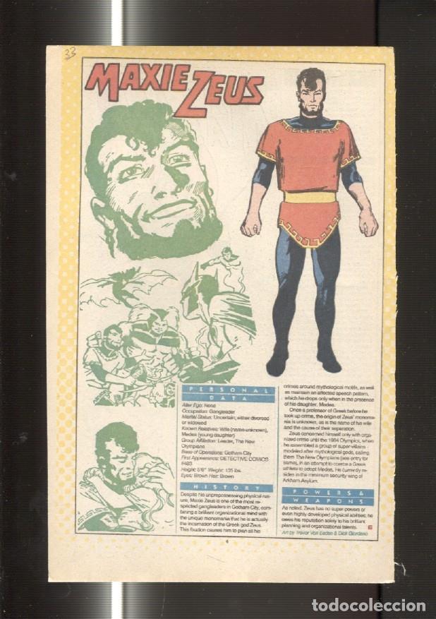 Postcards: Ficha personaje DC Comics numero 033: Maxie Zeus y Matter Master - VARIOS