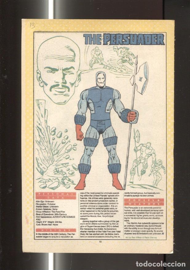 Postcards: Ficha personaje DC Comics numero 013: The persuader y Per Degaton - VARIOS