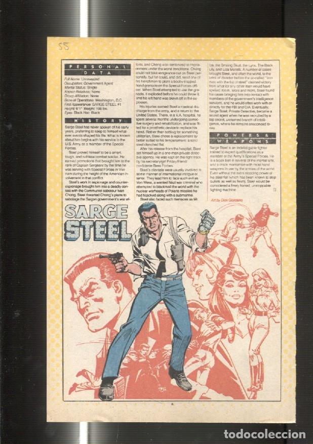 Postcards: Ficha personaje DC Comics numero 055: Sarge Steel y Sandy The Golden Boy - VARIOS