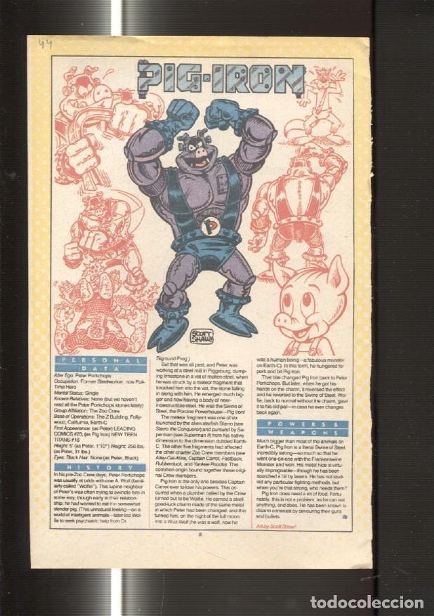 Postcards: Ficha personaje DC Comics numero 044: Pig-Iron y The Pied Piper - VARIOS