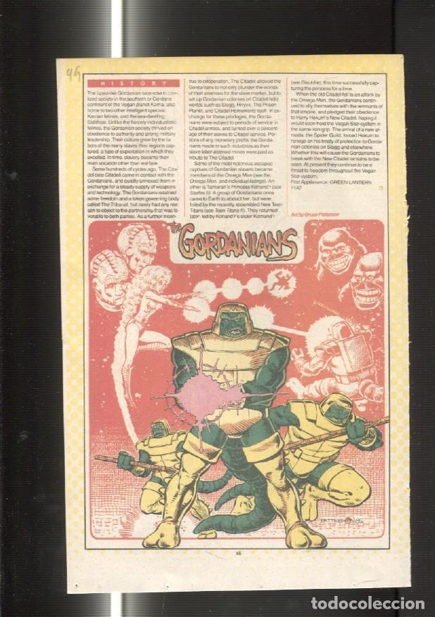Postcards: Ficha personaje DC Comics numero 049: The gordanians y Goldface - VARIOS