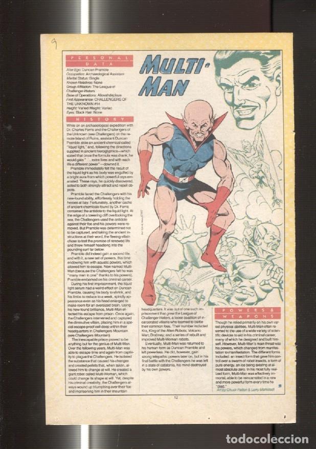 Postcards: Ficha personaje DC Comics numero 009: Multiman y Mother Box - VARIOS