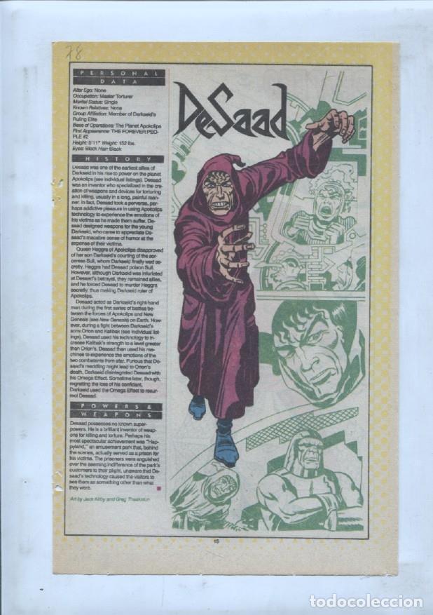 Postcards: Ficha personaje DC Comics numero 078: Despero y Desaad - VARIOS