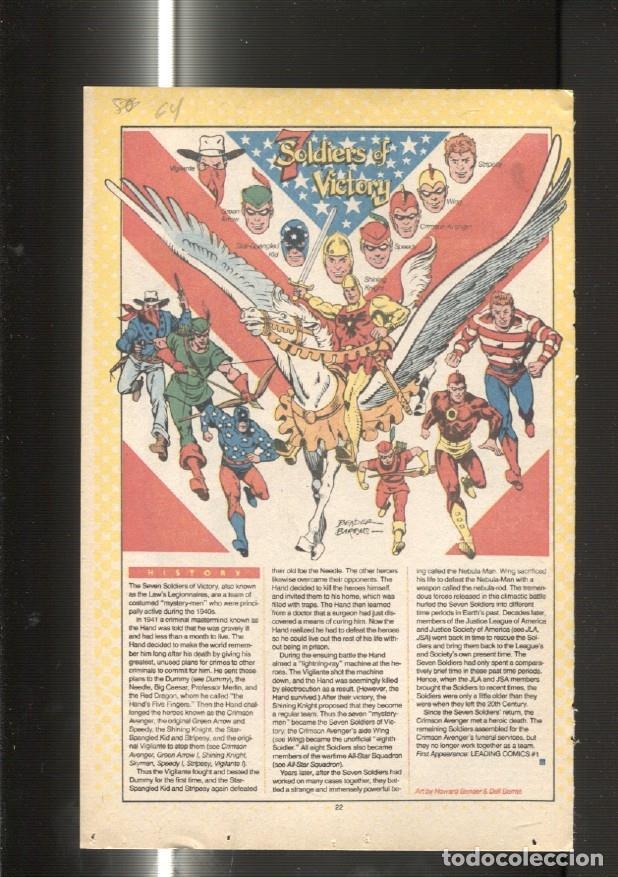 Postkarten: Ficha personaje DC Comics numero 064: Soldiers of Victory y Serifan - VARIOS