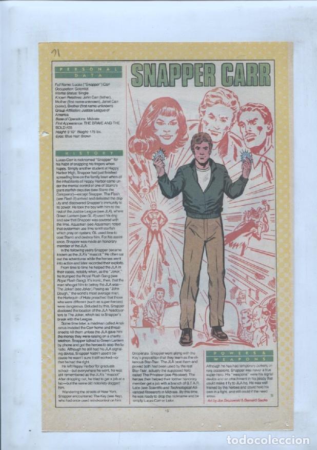 Postkarten: Ficha personaje DC Comics numero 091: Snapper Carr y Solomon Grundy - VARIOS