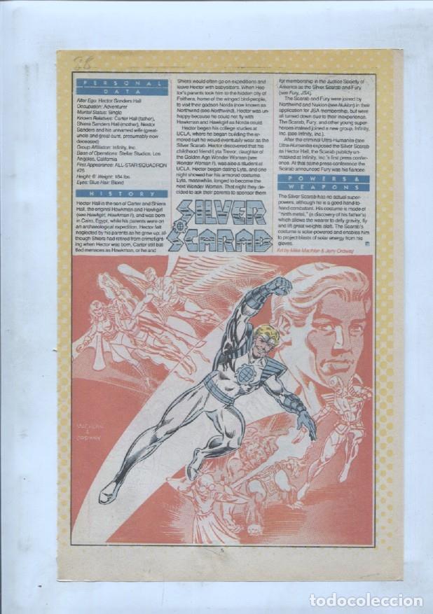 Postkarten: Ficha personaje DC Comics numero 088: Silver Scarab y The Silver Swan - VARIOS