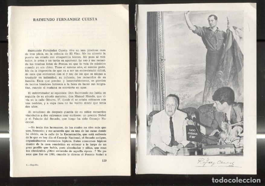 Postcards: Entrevista con Raimundo Fernandez Cuesta: foto + 12 paginas entrevista -