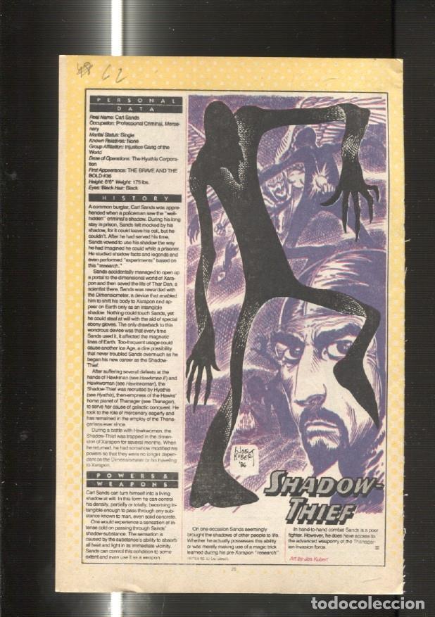 Postcards: Ficha personaje DC Comics numero 062: Shadow-Thief y Shadow Lass - VARIOS