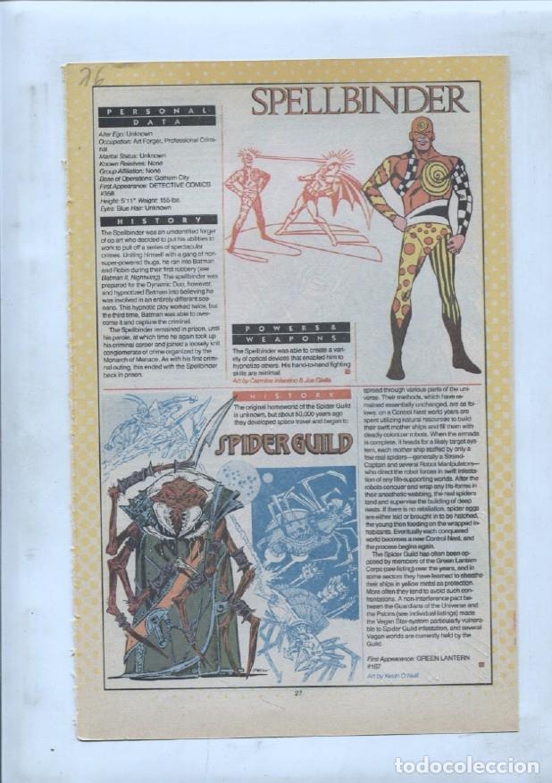 Postcards: Ficha personaje DC Comics numero 076: Spellbinder y Spider Guild y The Spook - VARIOS