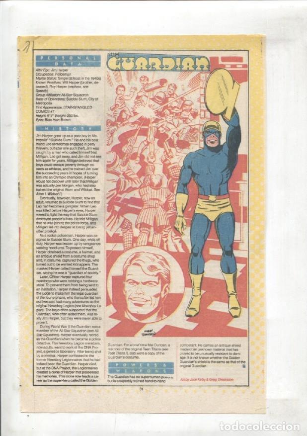 Postcards: Ficha personaje DC Comics numero 071: Guardian y Guardians of the universe - VARIOS