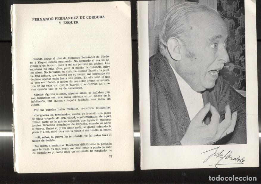 Postcards: Entrevista con Fernando Fernandez de Cordoba y Esquer: foto + 12 paginas entrevista -