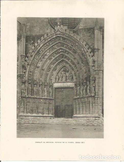 Cartoline: LAMINA 25228: Fachada de la iglesia de Castello d'Empuries - Josep Pla