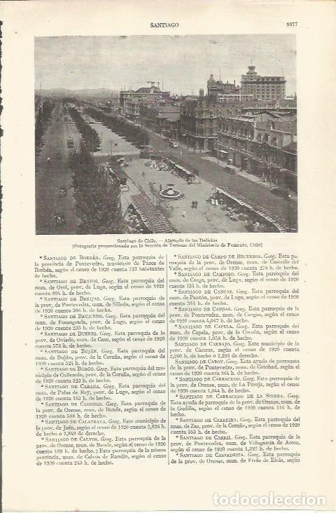 Postais: LAMINA ESPASA 37029: Alameda de las Delicias en Santiago de Chile - Varios