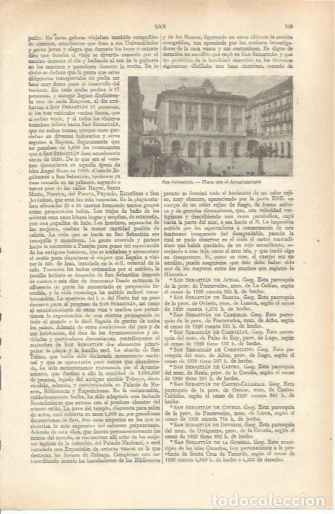 Postais: LAMINA ESPASA 37020: Plaza del Ayuntamiento de San Sebastian - Varios