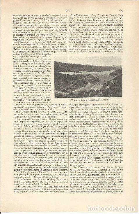 Postais: LAMINA ESPASA 37014: Vista de la presa de San Francisquito - Varios