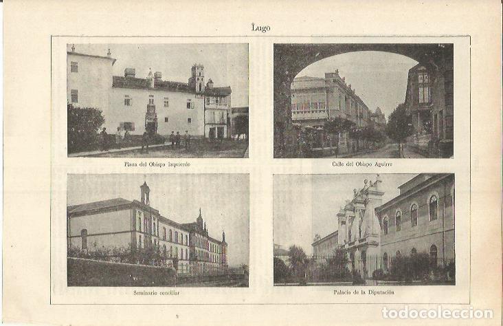 Postkarten: LAMINA ESPASA 37253: Plaza del Obispo Izquierdo, Calle del Obispo Aguirre y Seminario en Lugo - Vari