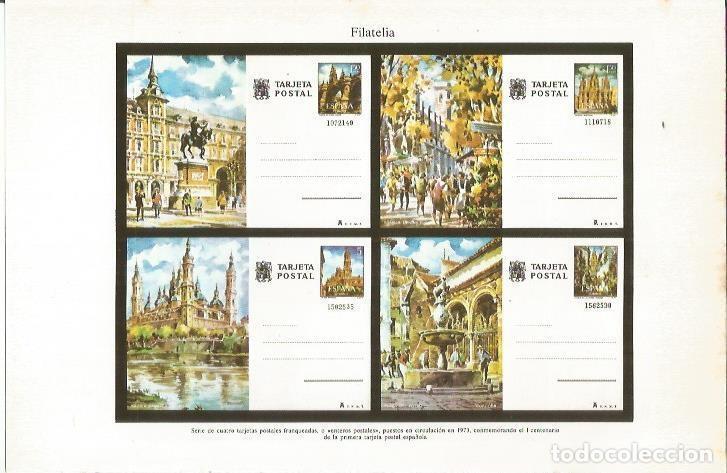 Postales: LAMINA ESPASA 36802: Tarjetas postales franqueadas de Espa&ntilde;a de 1973 - Varios