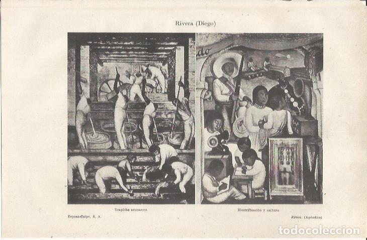 Postkarten: LAMINA ESPASA 36964: Trapiche azucarero y Electrificacion y cultura, por Diego Rivera - Varios