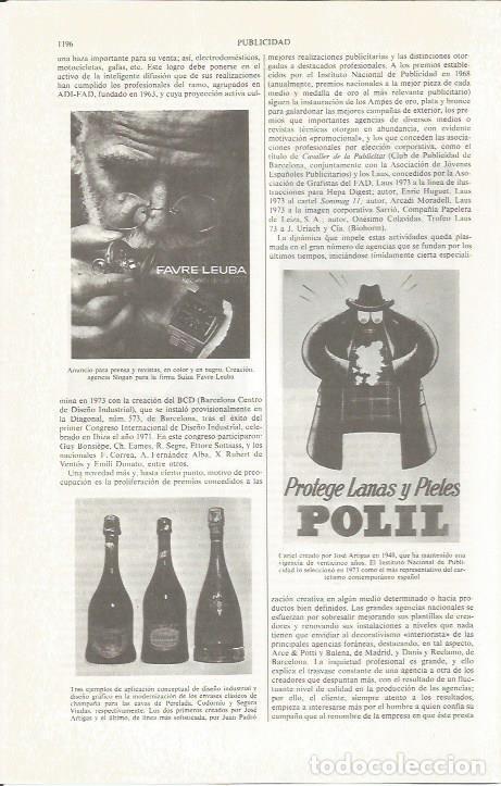 Postales: LAMINA ESPASA 36931: Publicidad de Polil y de cavas Perelada, Codorniu y Segura Viudas - Varios