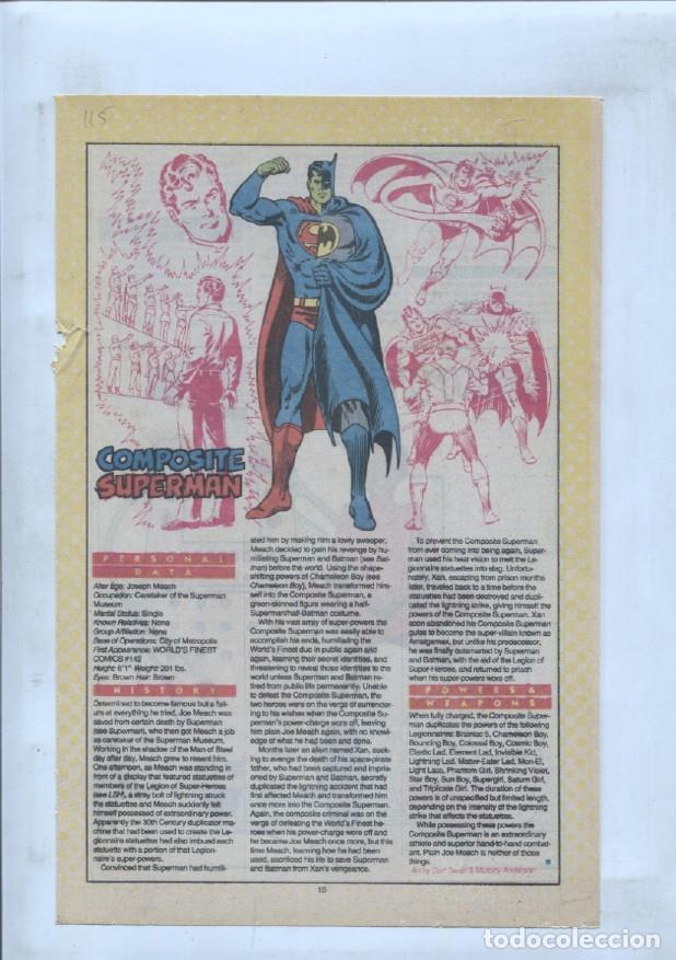 Cartes Postales: Ficha personaje DC Comics numero 115: Composite Superman y Computo - VARIOS