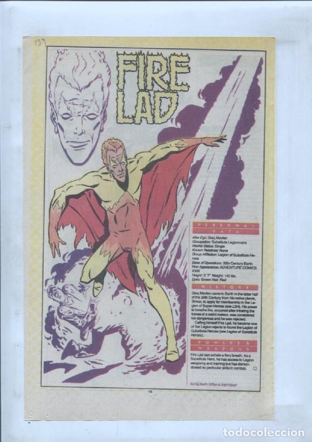 Cartes Postales: Ficha personaje DC Comics numero 139: Fire Lad y Fire Jade - VARIOS