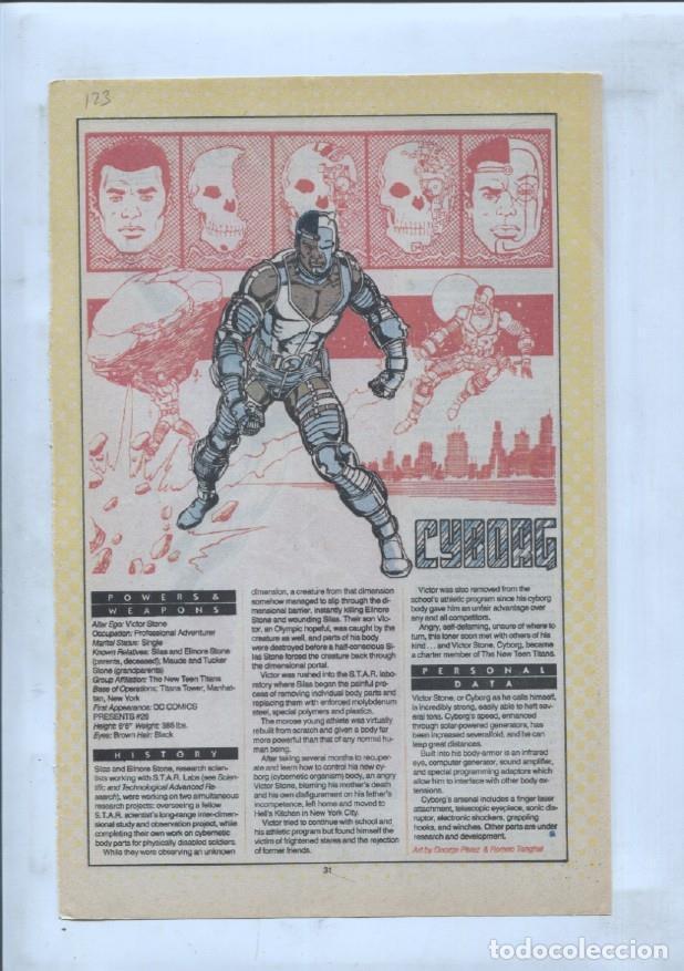 Cartes Postales: Ficha personaje DC Comics numero 123: Cyborg y Cyclotron - VARIOS