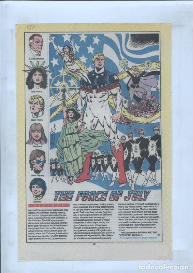 Cartes Postales: Ficha personaje DC Comics numero 137: The Force Of July y Forager - VARIOS