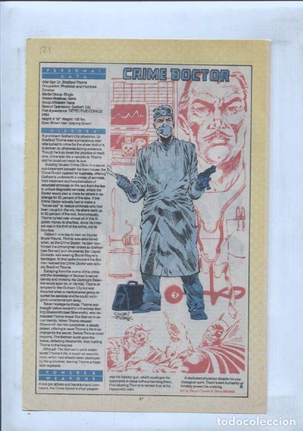 Postais: Ficha personaje DC Comics numero 121: Crime Doctor y Crime Syndicate - VARIOS