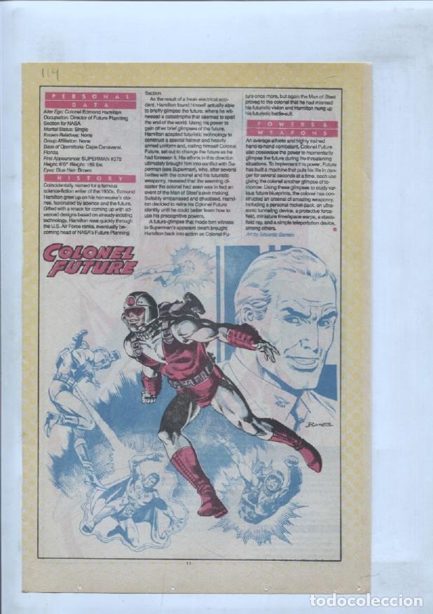 Postales: Ficha personaje DC Comics numero 114: Colonel Future y Color Kid - VARIOS
