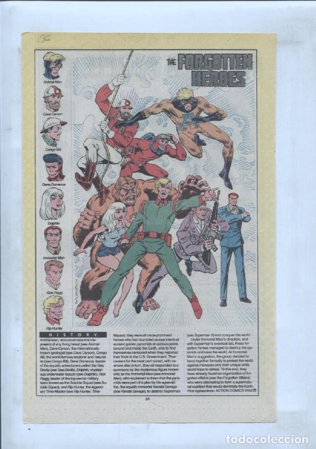 Postales: Ficha personaje DC Comics numero 136: The Forgotten Heroes y Forever People - VARIOS