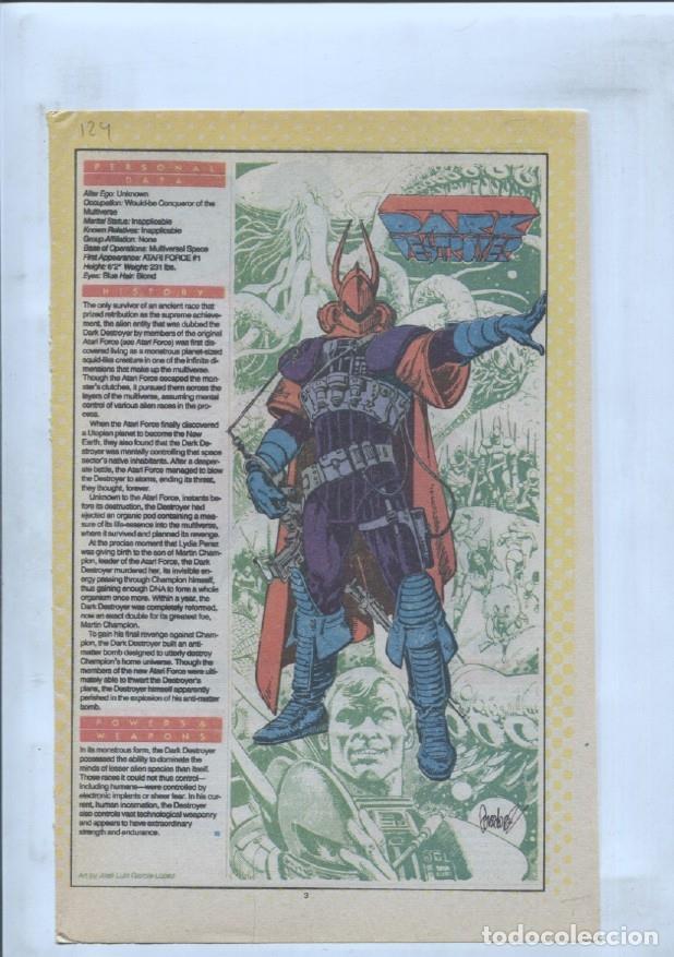 Postales: Ficha personaje DC Comics numero 124: Dark Destroyer y Dark Opal - VARIOS