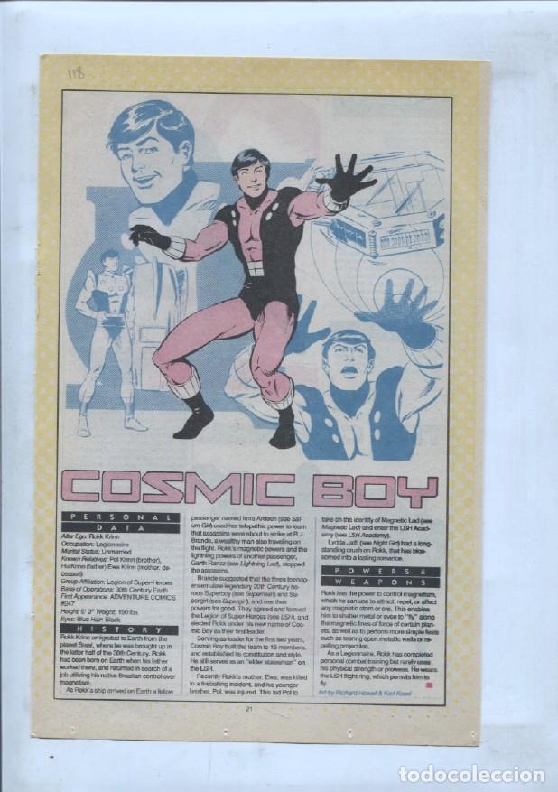 Postales: Ficha personaje DC Comics numero 118: Cosmic Boy y Cosmic King y The Council - VARIOS