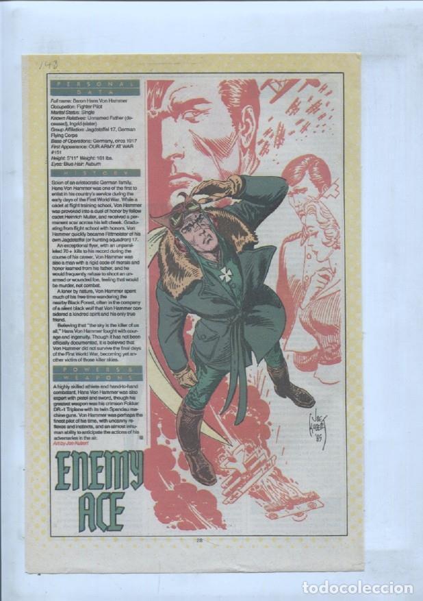 Postales: Ficha personaje DC Comics numero 148: Enemy Ace + The Enchantress - VARIOS