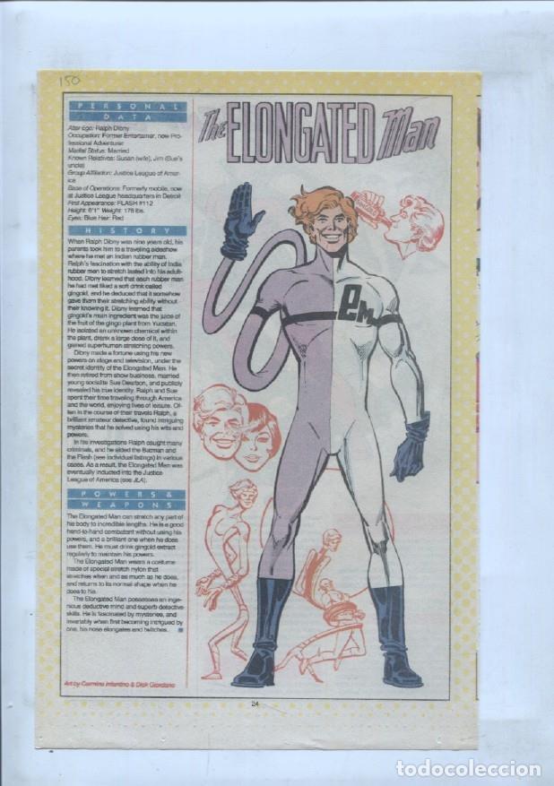 Postales: Ficha personaje DC Comics numero 150: The Elongated Man + Element Lad - VARIOS