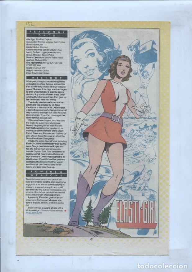Postcards: Ficha personaje DC Comics numero 152: Elasti-Girl + Elastic Lad - VARIOS