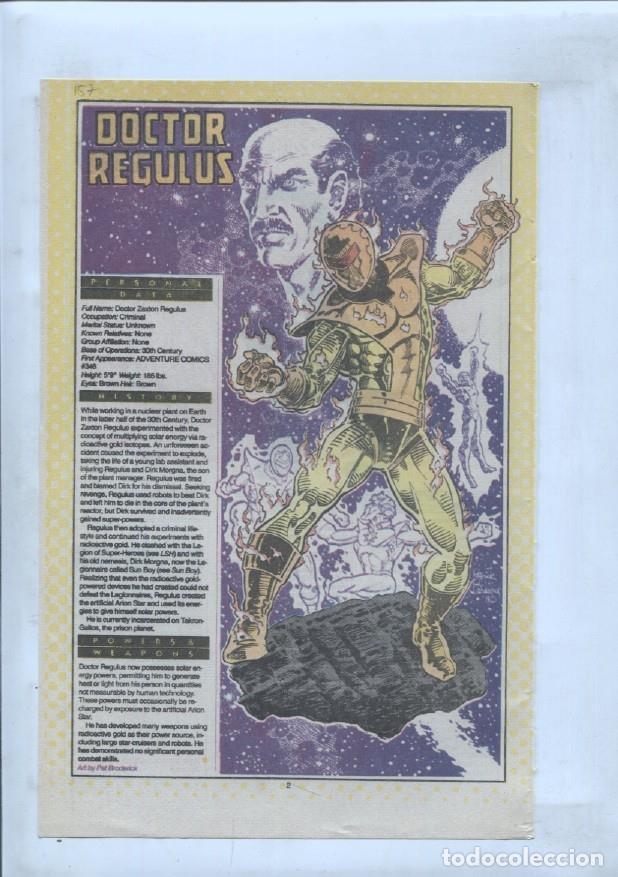 Postcards: Ficha personaje DC Comics numero 157: Doctor Regulus + Doctor Psycho - VARIOS