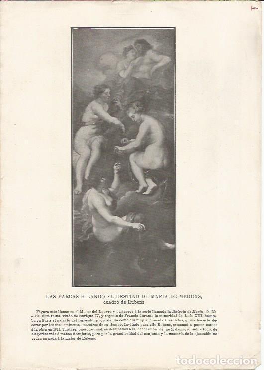 Postais: LAMINA 25429: Las parcas hilando el destino de Maria de Medicis, por Rubens - Varios