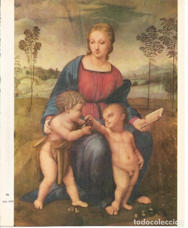 Postais: LAMINA 25382: La Virgen del Jilguero, por Rafael - M. Lenzini y E. Micheletti