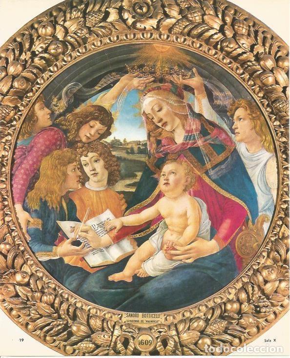 Postais: LAMINA 25372: La Virgen del Magnificat, por Botticelli - M. Lenzini y E. Micheletti