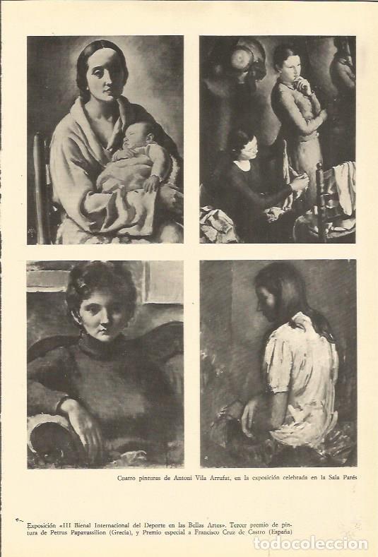 Postais: LAMINA 25553: Pinturas de Antoni Vila Arrufat de la exposicion en la Sala Pares de Barcelona - Vario