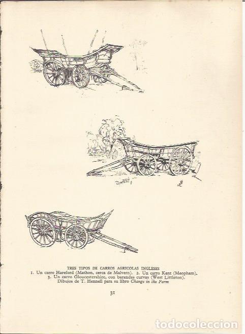 Postais: LAMINA 25500: Tres tipos de carros agricolas de Inglaterra - Sir E. John Russell