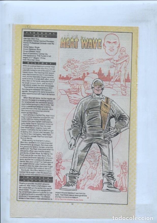 Postais: Ficha personaje DC Comics numero 181: Heat Wave + Hawkwoman - VARIOS