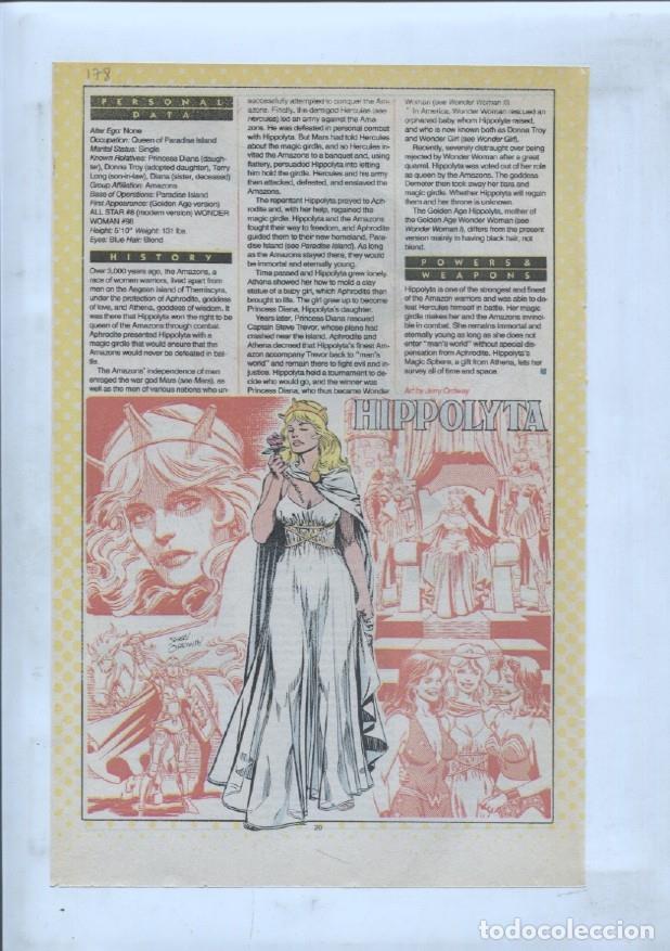 Cartes Postales: Ficha personaje DC Comics numero 178: Hyppolyta + Highfather - VARIOS