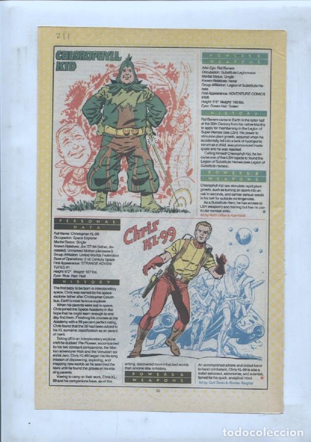 Cartes Postales: Ficha personaje DC Comics numero 211: Chlorophyll Kid + Chris KL-99 + The Chief - VARIOS