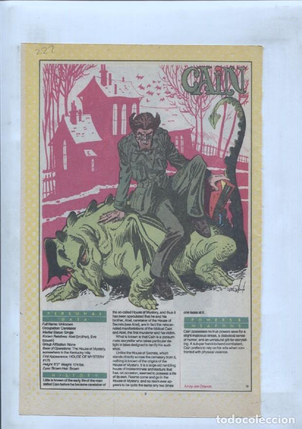 Cartes Postales: Ficha personaje DC Comics numero 222: Cain + The Cadre - VARIOS
